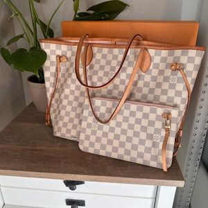 Louis Vuitton Neverfull MM rose ballerine tote bag